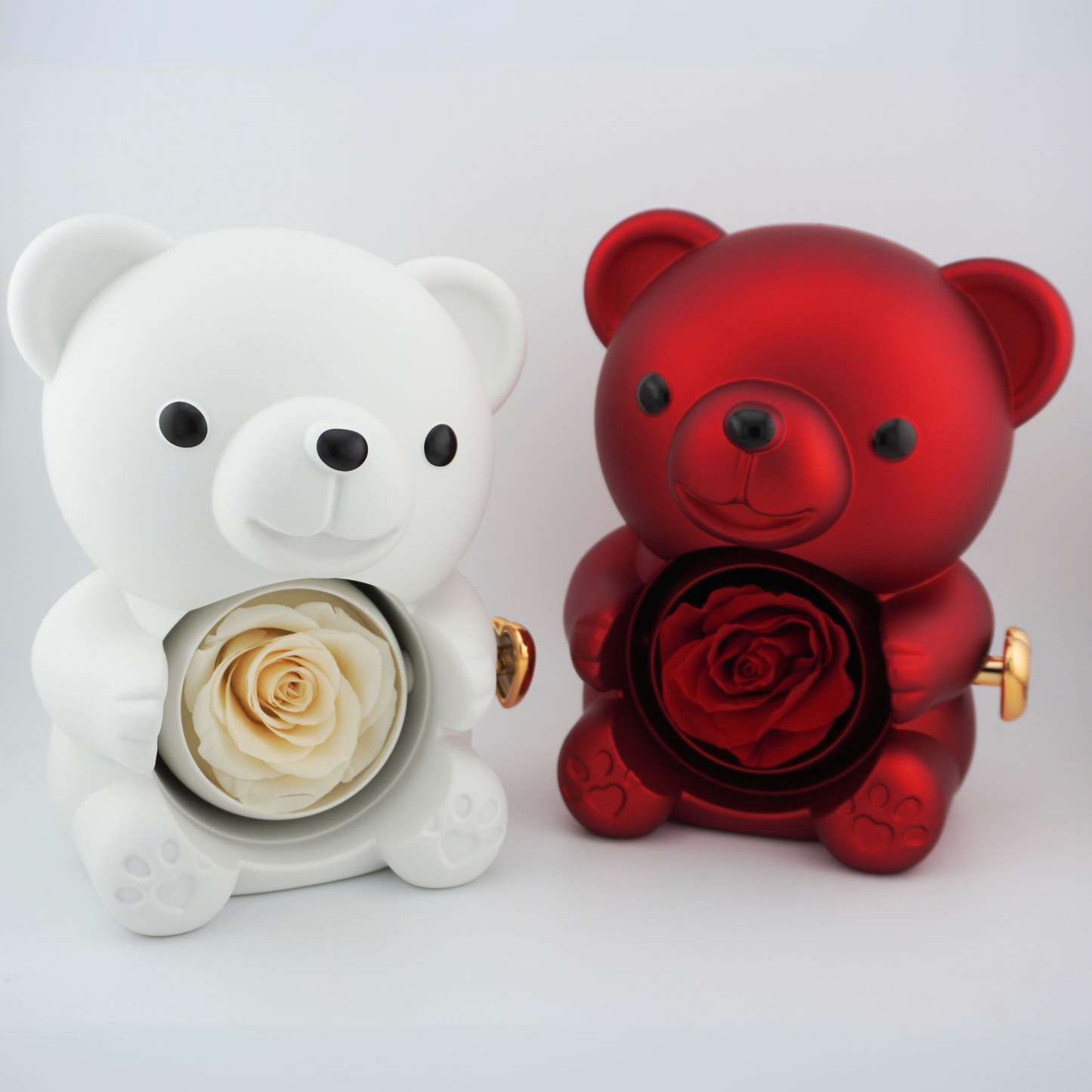 Rose Bear -Forever Rose & Heart Necklace